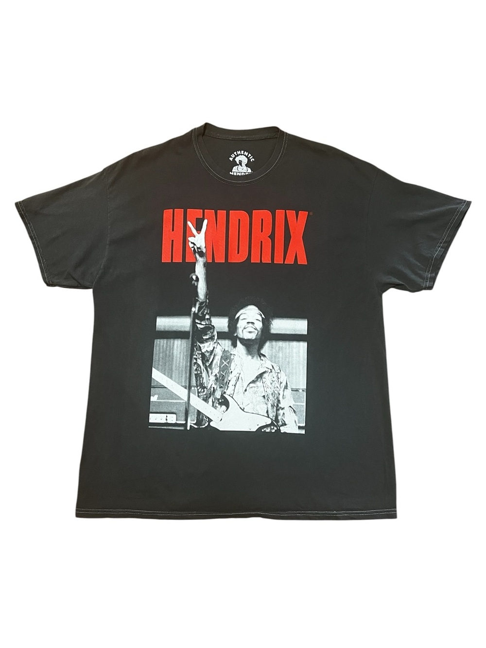 Jimi Hendrix Authentic Peace Sign Shirt Men’s Oversized L Retro 70s Grunge Rock